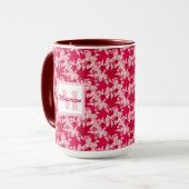 ピンク葉の背景のカエデ マグカップ (正面左)