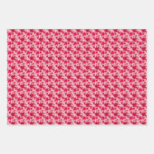 ピンク葉の背景のカエデ ラッピングペーパーシート (正面3)