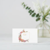 ピンク葉の花とマカロンのテーブル番号 プレイスカード (スタンド正面)