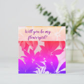 ピンク葉の花のカード サンキューカード (スタンド正面)