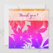ピンク葉の花のカード サンキューカード (裏面)