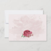 ピンク葉の花の緑結婚の植物 サンキューカード (裏面)