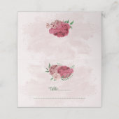 ピンク葉の花の緑結婚の植物 プレイスカード (外部開封)