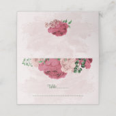 ピンク葉の花の緑結婚の植物 プレイスカード (外部開封)