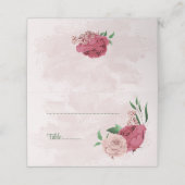 ピンク葉の花の緑結婚の植物 プレイスカード (外部開封)