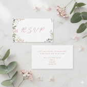ピンク葉の花付き水彩色の結婚花「RSVP」 エンクロージャーカード