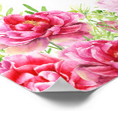 ピンク葉フローラホワイトバースデーパーティーアイスクリーム ポスター (角)