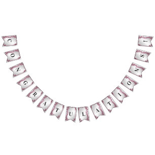 ピンク葉色フローラバンティング国旗 バンティングフラッグ