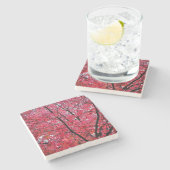 ピンク葉色 ストーンコースター (横)