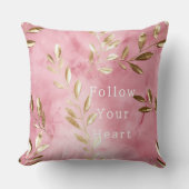 ピンク葉金ゴールド クッション (正面)