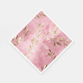 ピンク葉金ゴールド スタンダードランチョンナプキン (角)