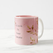 ピンク葉金ゴールド ツートーンマグカップ (正面右)