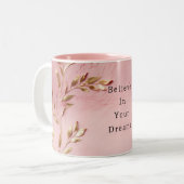 ピンク葉金ゴールド ツートーンマグカップ (正面左)