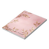 ピンク葉金ゴールド ノートパッド (回転)