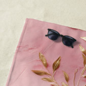 ピンク葉金ゴールド ビーチタオル (インサイチュ)