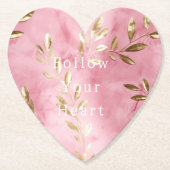 ピンク葉金ゴールド ペーパーコースター (正面)