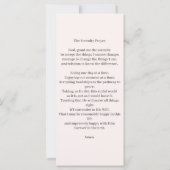 ピンク葬儀記念祈りの言葉しおりカード (裏面)