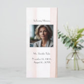 ピンク葬儀記念祈りの言葉しおりカード (スタンド正面)