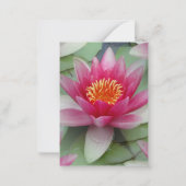 ピンク蓮の水ゆりフラットノートカード ノートカード (正面)