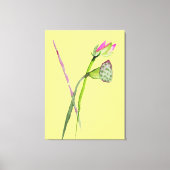 ピンク蓮の水彩禅絵を描の芸術 キャンバスプリント (正面)