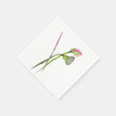 ピンク蓮の水彩禅美術 スタンダードカクテルナプキン (角)