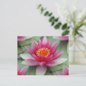 ピンク蓮の水百合 ポストカード (スタンド正面)