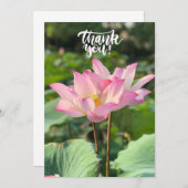 ピンク蓮の花ありがとう サンキューカード (正面/裏面)