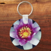 ピンク蓮の花の写真 キーホルダー (裏面)