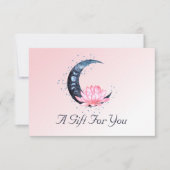 ピンク蓮の花の月のビジネスのギフト券 (正面)