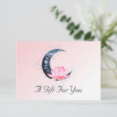 ピンク蓮の花の月のビジネスのギフト券 (スタンド正面)