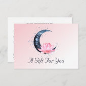 ピンク蓮の花の月のビジネスのギフト券 (正面/裏面)