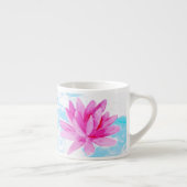 ピンク蓮の花の水色絵を描の エスプレッソカップ (右)