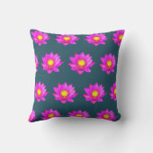 ピンク蓮の花オンブルー装飾用クッション クッション (裏面)