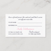 ピンク蓮の花ムーンビジネス 紹介カード (裏面)