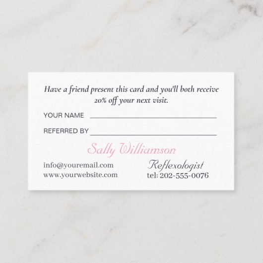 ピンク蓮の花ムーンビジネス 紹介カード (裏面)