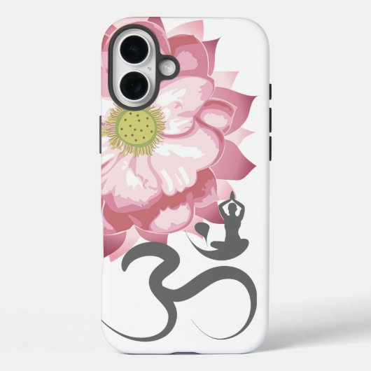 ピンク蓮の花ヨガ&禅書道ルームオウム Case-Mate iPhoneケース (裏面)