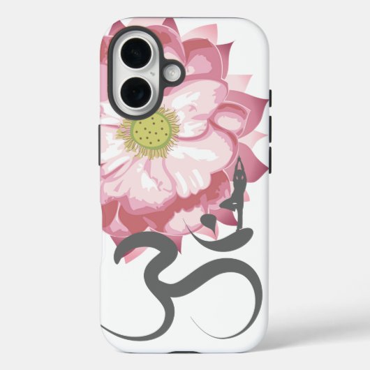 ピンク蓮の花ヨガ&禅書道ルームオウム Case-Mate iPhoneケース (裏面)