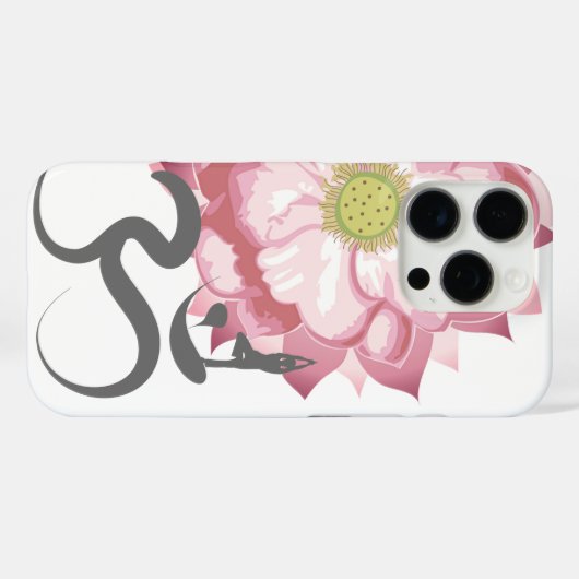 ピンク蓮の花ヨガ&禅書道ルームオウム Case-Mate iPhoneケース (裏面 (横))