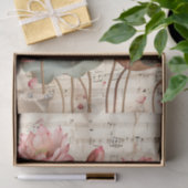 ピンク蓮の花ヴィンテージ音楽シートephemera 薄葉紙 (ギフト)