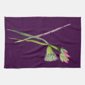 ピンク蓮の花仏芸術 キッチンタオル (横)