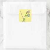 ピンク蓮の花仏芸術 スクエアシール (バッグ)