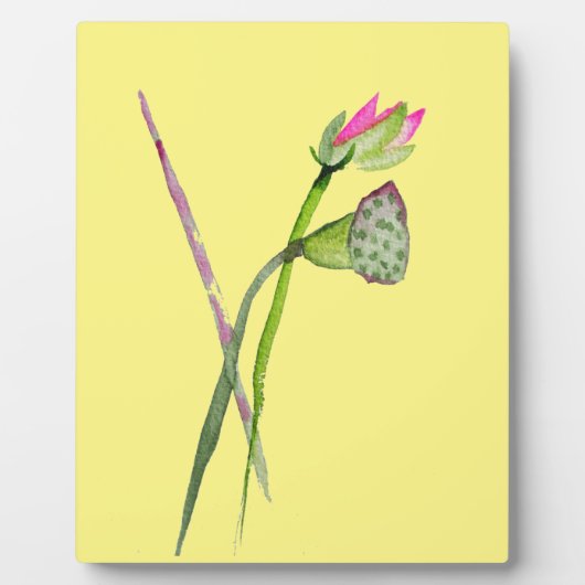 ピンク蓮の花仏芸術 フォトプラーク (正面)