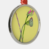 ピンク蓮の花仏芸術 メタルオーナメント (右)