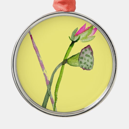 ピンク蓮の花仏芸術 メタルオーナメント (正面)