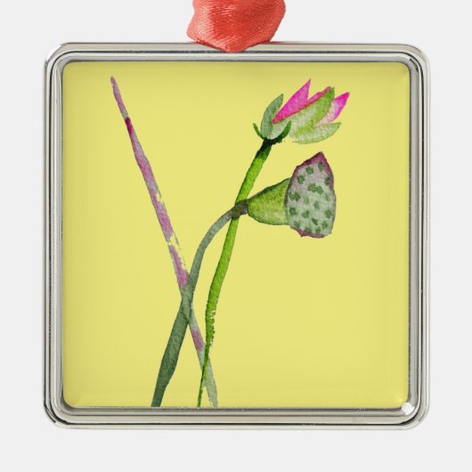 ピンク蓮の花仏芸術 メタルオーナメント (正面)