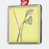 ピンク蓮の花仏芸術 メタルオーナメント (左)