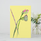 ピンク蓮の花仏芸術 便箋 (スタンド正面)