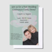 ピンク蓮の花結婚のお祝い反応 ベラム紙招待状 (オフセット)