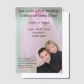 ピンク蓮の花結婚のお祝い反応 ベラム紙招待状 (オフセット)