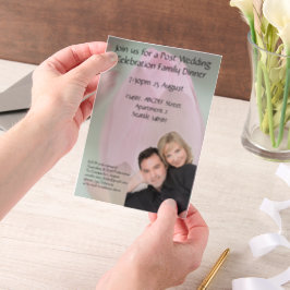 ピンク蓮の花結婚のお祝い反応 ベラム紙招待状